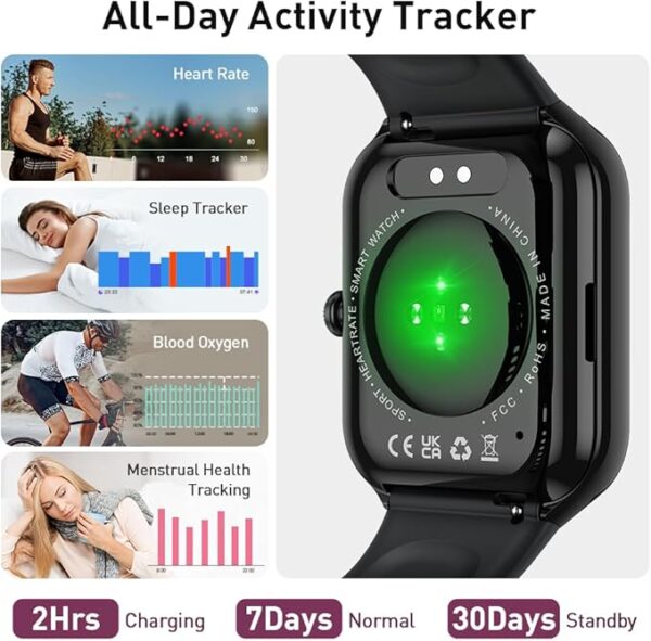 Smart Watch for Men Women – 1.96" HD, Call Feature, 112+ Best Sports Modes, IP68 Waterproof, Fitness Tracker 2025 - Image 4