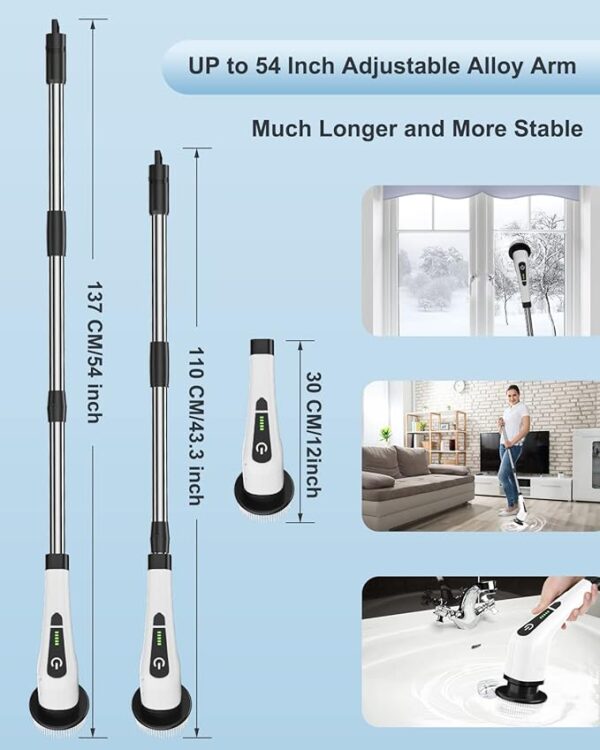 Electric Spin Scrubber, Cordless Cleaning Brush - Image 3