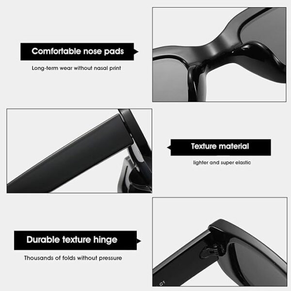 BUTABY Rectangle Sunglasses for Women – Best Retro 90’s Vintage Narrow Square Frame with UV400 Protection - Image 2