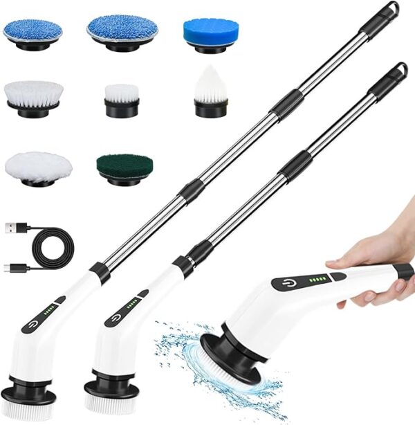 Electric Spin Scrubber, Cordless Cleaning Brush
