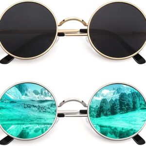 Stylish Retro Round Polarized Sunglasses – CGID E01 Best Metal Circle Shades, UV400, Vintage Unisex Eyewear