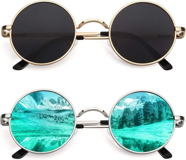 Stylish Retro Round Polarized Sunglasses – CGID E01 Best Metal Circle Shades, UV400, Vintage Unisex Eyewear