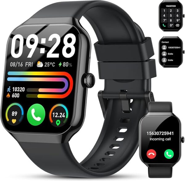 Smart Watch for Men Women – 1.96" HD, Call Feature, 112+ Best Sports Modes, IP68 Waterproof, Fitness Tracker 2025