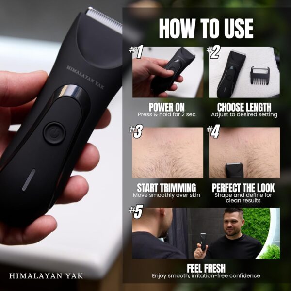 Dual Head Groin & Body Grooming Pubic Hair Trimmer for Men & Women Electric Shaver Bikini Trimmer - Image 9