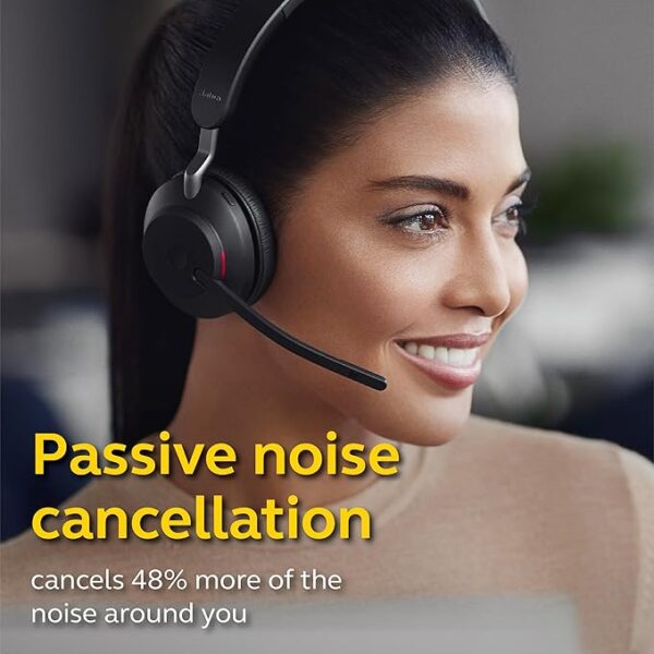 Jabra Evolve2 65 MS Wireless Headphones – Best Bluetooth Stereo Headset with Link380c for Calls & Music - Image 4