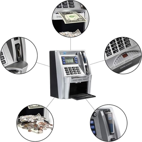 ATM Saving Piggy Bank for Real Money – Kids & Adults | Card + Password + Coin Recognition 2025 - Image 3