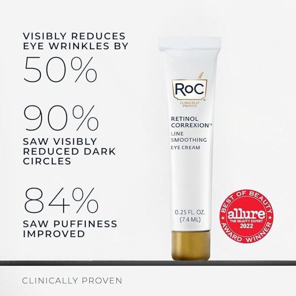 RoC Retinol Eye Cream for Dark Circles & Puffiness – Best Daily Anti-Aging 0 Wrinkle Treatment for Eyes - Image 3