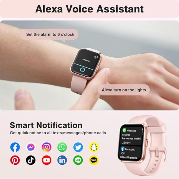 Smart Watch for Women with Alexa, 1.8" HD Display, Bluetooth Calls, Fitness Tracker with 110+ Sports Modes, IP68 Waterproof, Heart & Sleep Monitor - Image 4