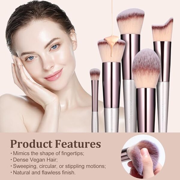 BS-MALL Flawless Makeup Brush Set – 18-Piece Premium Best Kit with Case - Image 2