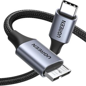 UGREEN USB C to Micro B Hard Drive Cable – 10Gbps External Drive Cord for MacBook, iPad, Tablet (1.5FT)