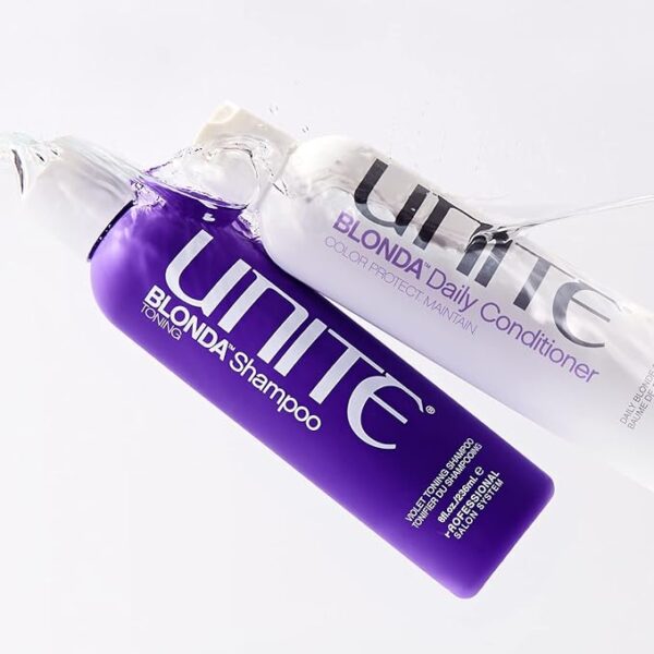 UNITE Blonda Daily Conditioner – 100% Nourishing Daily Purple Formula for Brassy Blonde, Silver & Highlighted Hair | Shine & Strength - Image 4