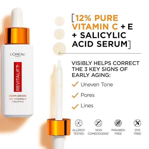 L'Oreal Revitalift Vitamin C Serum – Best Brightens & Smooths Skin, 1 oz - Image 4
