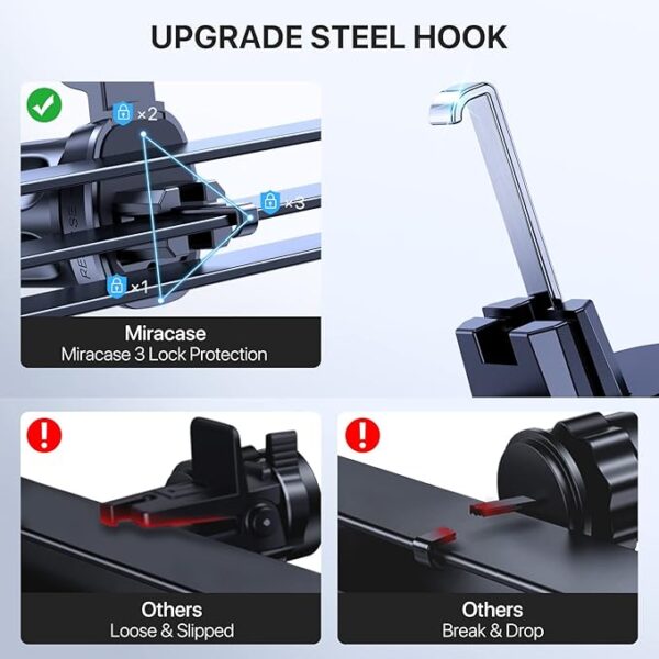 Miracase Upgraded-2nd Generation Universal Phone Holders Best for Your Car, 3 in 1 Air Vent Car Phone Holder - Image 3