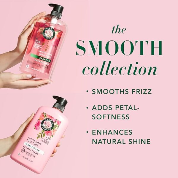 Herbal Essences Shampoo & Conditioner Set – Best Smooth Collection with Rose Hips & Vitamin E – Color-Safe & Paraben-Free – 29.2 oz (2-Pack) - Image 5