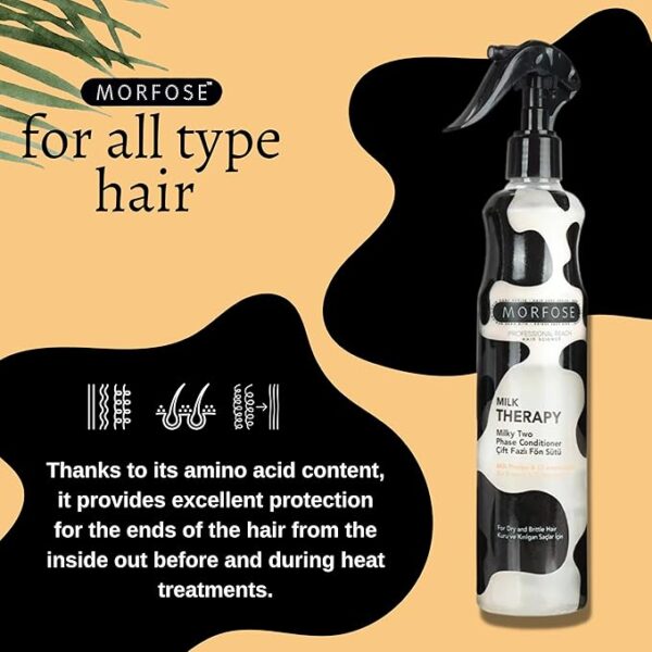 Morfose Milk Therapy Leave-in Conditioner – Powerful Repair for Damaged Hair with 12 Amino Acids | Essential Split End Treatment - Image 2