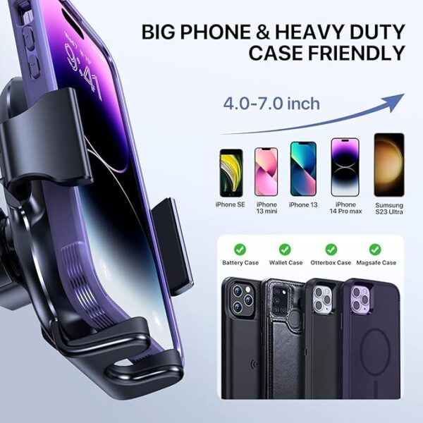 Miracase Upgraded-2nd Generation Universal Phone Holders Best for Your Car, 3 in 1 Air Vent Car Phone Holder - Image 2