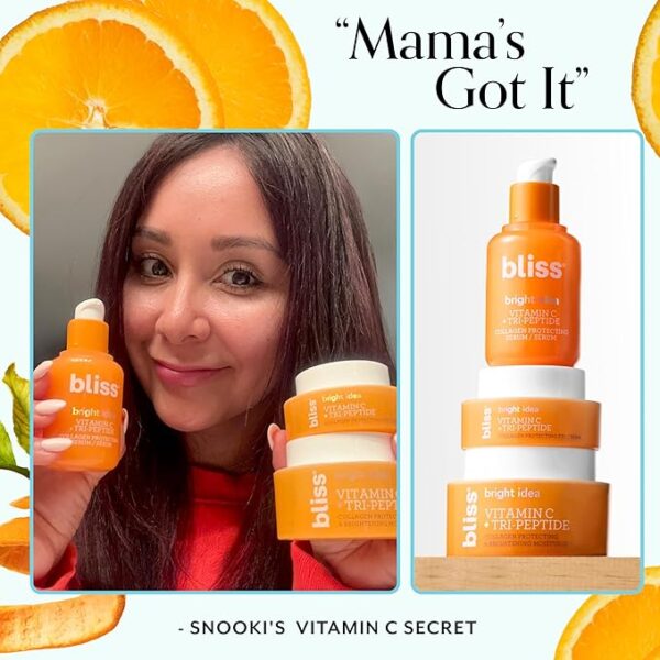 Bliss Bright Idea Vitamin C + Tri-Peptide Serum – 15% Brightening Complex for Radiant, Firm Skin – Boosts Collagen & Elasticity, 1 oz - Image 4