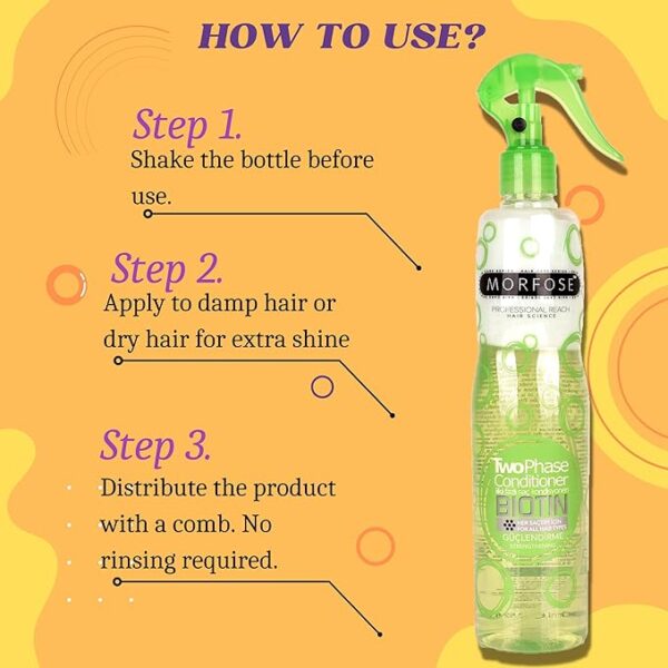 Morfose Biotin Two‑Phase Leave‑In Conditioner –  Best Fast‑Acting Repair for Dry, Damaged & Brittle Hair, 13.5 oz - Image 2