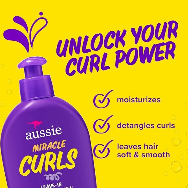 Aussie Miracle Curls Detangling Milk with Coconut Oil – Paraben-Free Leave-In Treatment for Curly Hair, 6.7 fl oz - Image 3