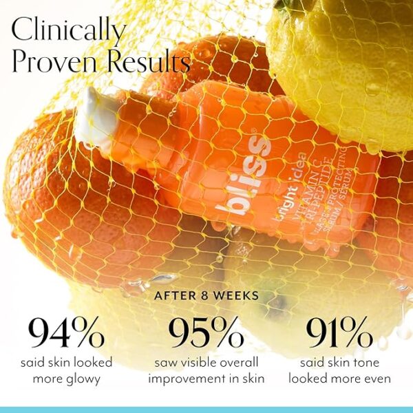 Bliss Bright Idea Vitamin C + Tri-Peptide Serum – 15% Brightening Complex for Radiant, Firm Skin – Boosts Collagen & Elasticity, 1 oz - Image 2