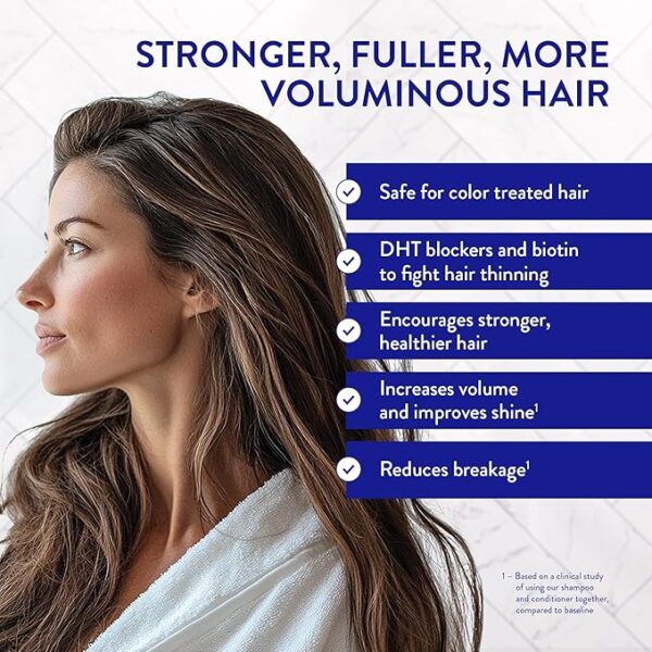 Routine Wellness Anti-Thinning Shampoo & Conditioner – Best Biotin + DHT Blocker Hair Loss Set for Men & Women (Coconut Vanilla, 2-Pack) - Image 3